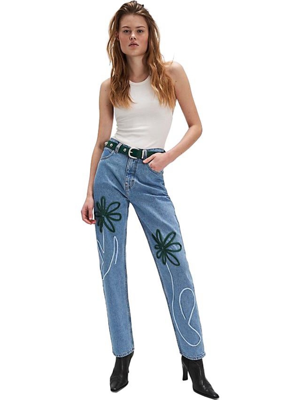 Free People Fanfare Label Fauna Piping Jeans NWT Size 36